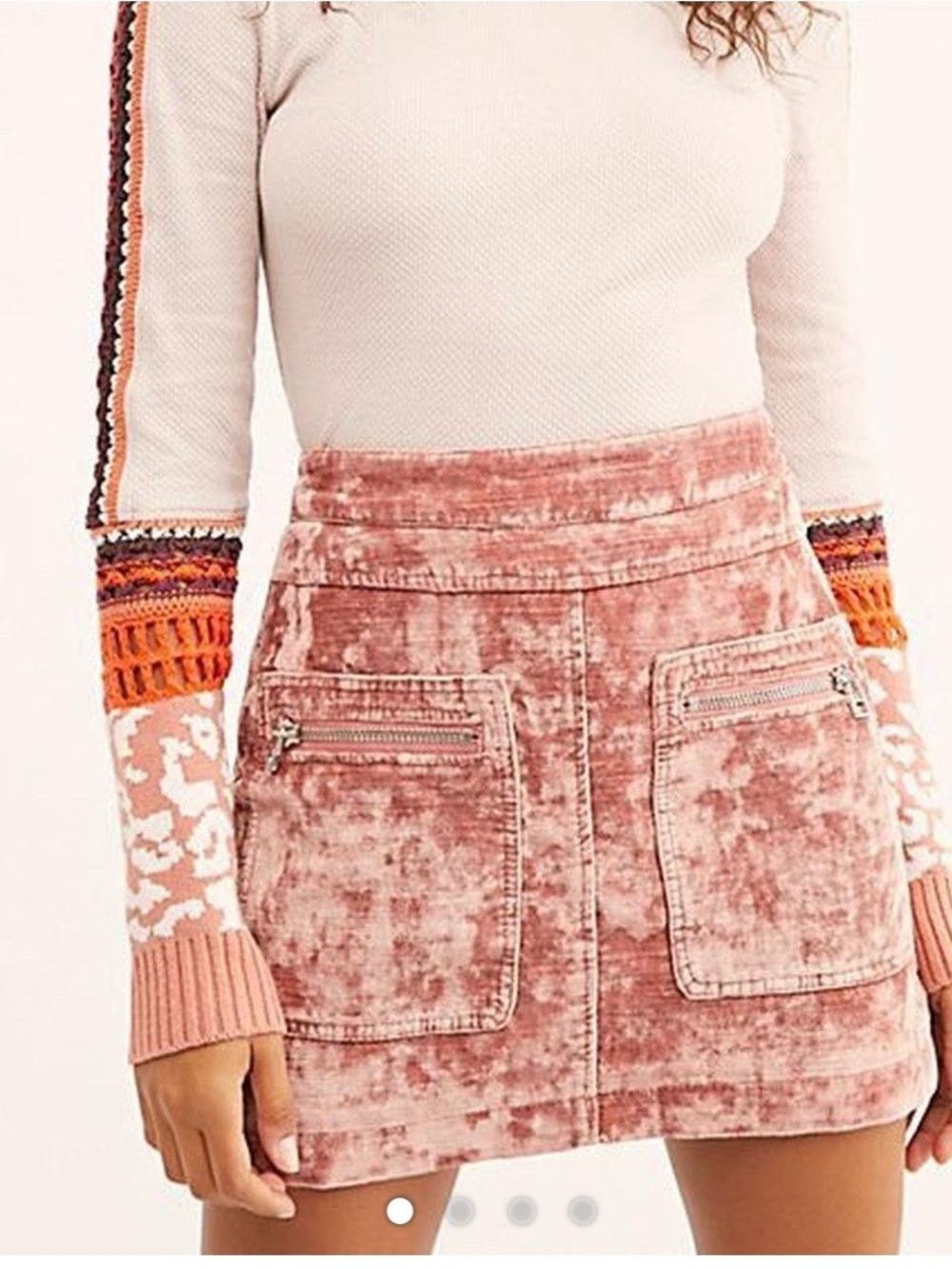 Free People Dust to Dust Velvet Skirt